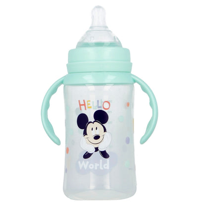 Stor - Baby Bottle 360ml Wide Neck with Handles | Silicone Teat 3 Positions | COOL LIKE MICKEY