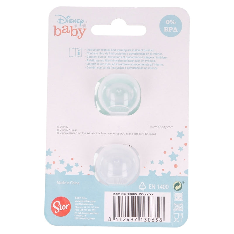 Stor - Two Symmetrical Silicone Pacifiers with Cover |6m+| COOL LIKE MICKEY