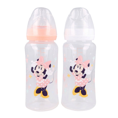 Stor - Baby Bottle 2pc Set 360ml Wide Neck | Silicone Teat 3 Positions | MINNIE INDIGO DREAMS