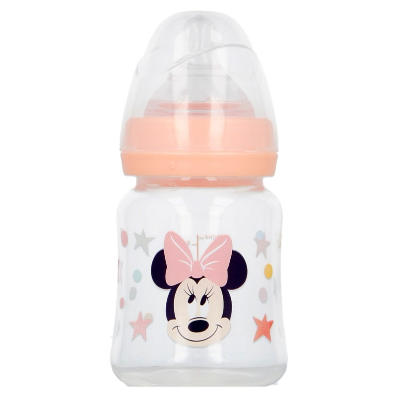 Stor - Baby Bottle 150ml Wide Neck | Silicone Teat 3 Positions | MINNIE INDIGO DREAMS