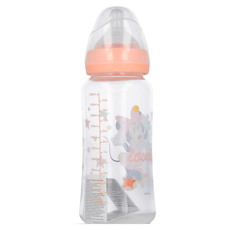 Stor - Baby Bottle 360ml Wide Neck | Silicone Teat 3 Positions | MINNIE INDIGO DREAMS