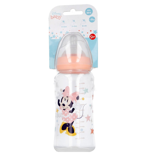 Stor - Baby Bottle 360ml Wide Neck | Silicone Teat 3 Positions | MINNIE INDIGO DREAMS
