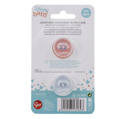 Stor - Two Orthodontic Silicone Pacifiers with Cover |0-6m| MINNIE INDIGO DREAMS