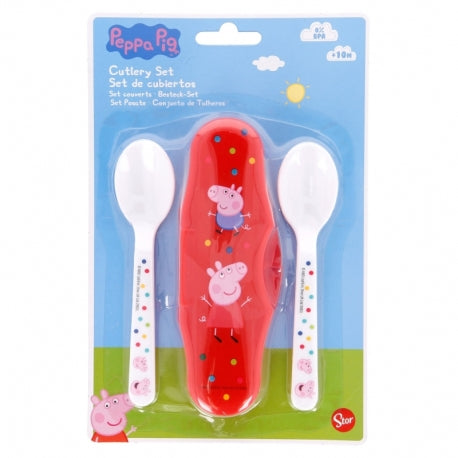Stor - Travel Spoons Set 2pc | PEPPA PIG LITTLE ONE