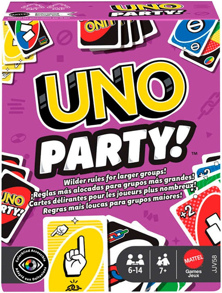 UNO Party Card Game for Large Groups 6-14 Players