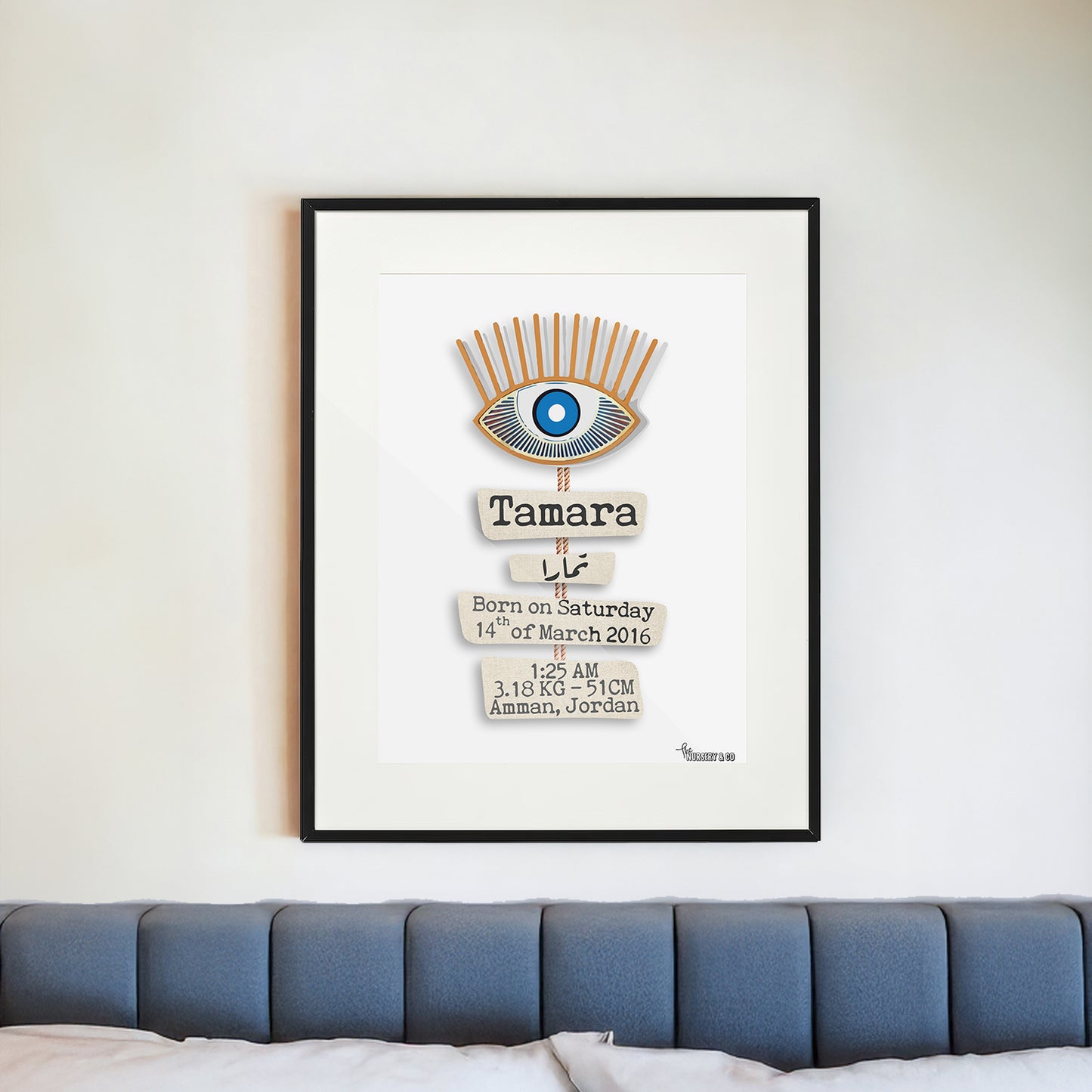 Customized Birth Certificate Frame | Golden Eye