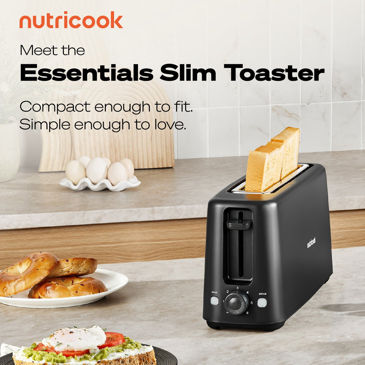 Nutricook Essentials Slim 2-Slice Toaster slot — BambiniJO Jordan