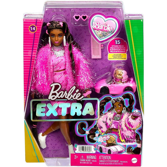 Barbie - Extra Doll with 80s Articulated Brunette Doll With Braids