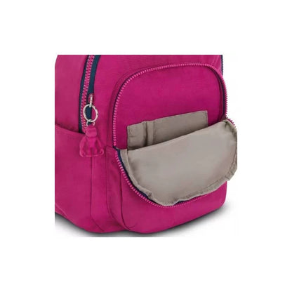 Kipling Seoul S backpack with tablet protection, Pink Fuchsia - front view