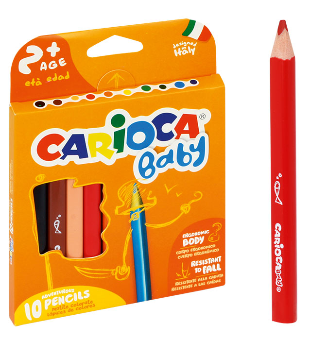 Carioca Baby - Triangular color pencils Set of 10 |. Easy Grip Carioca Baby - Triangular color pencils Set of 10 |. Easy Grip