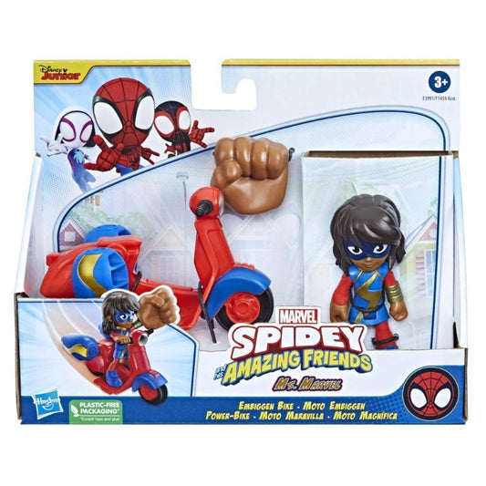 Spidey and His Amazing Friends - Spidey Amazing Friends, Vehicle and Figure Ms. Marvel Embiggen Bike | 3Y+