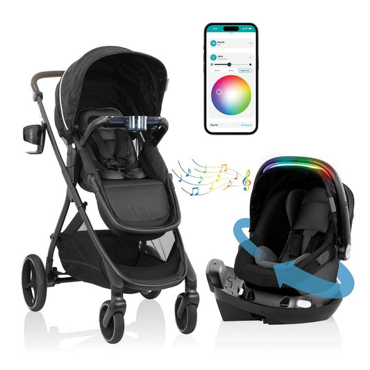 Evenflo - Shyft Intuiti+ Travel System with Revolve180 LiteMax NXT Infant Car Seat | Black