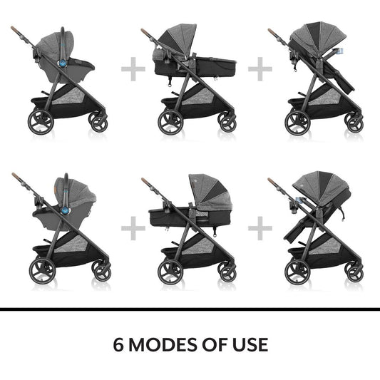 Evenflo - Shyft Intuiti+ Travel System with Revolve180 LiteMax NXT Infant Car Seat | Black
