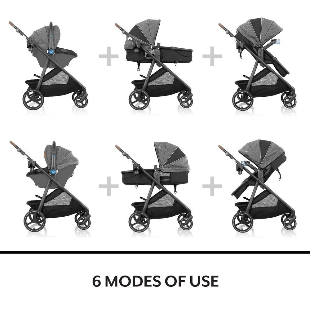 Evenflo - Shyft Intuiti+ Travel System with Revolve180 LiteMax NXT Infant Car Seat | Black