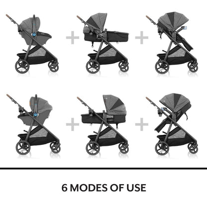 Evenflo - Shyft Intuiti+ Travel System with Revolve180 LiteMax NXT Infant Car Seat | Black