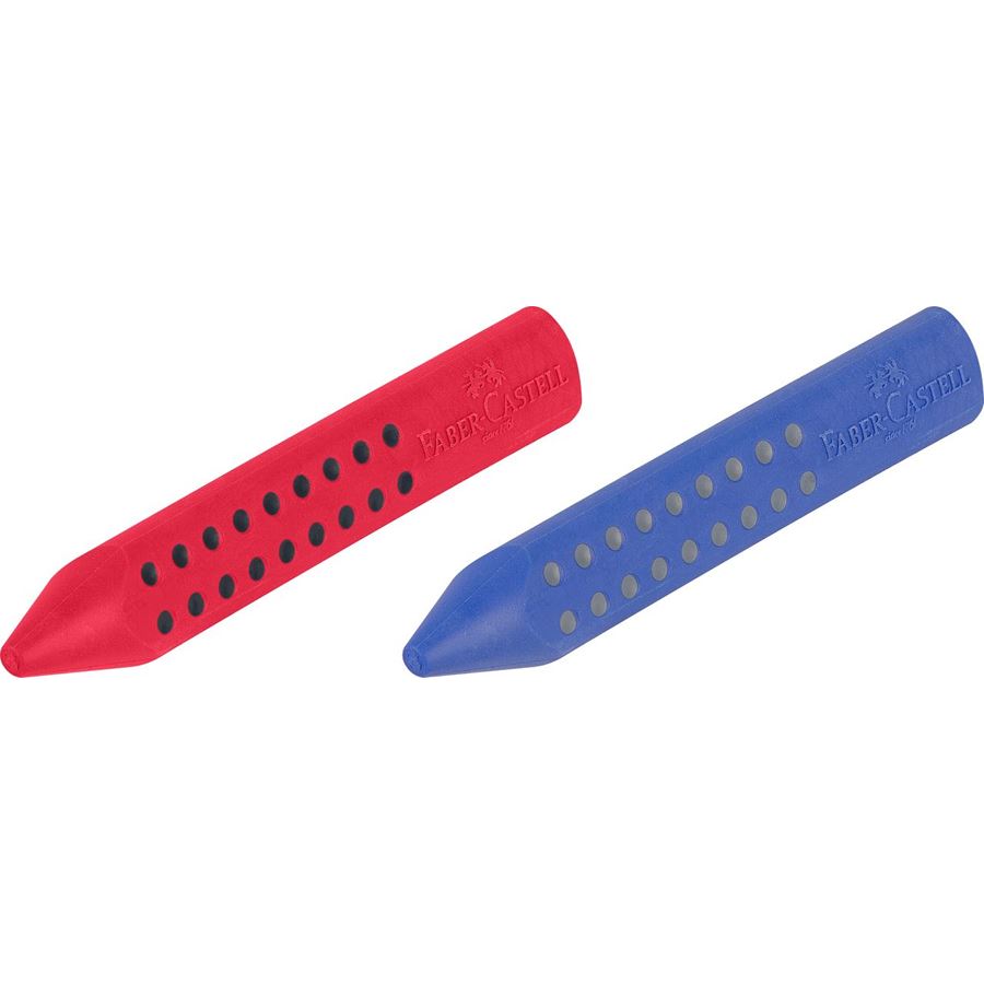 Faber-Castell Grip 2001 triangular eraser red and blue
