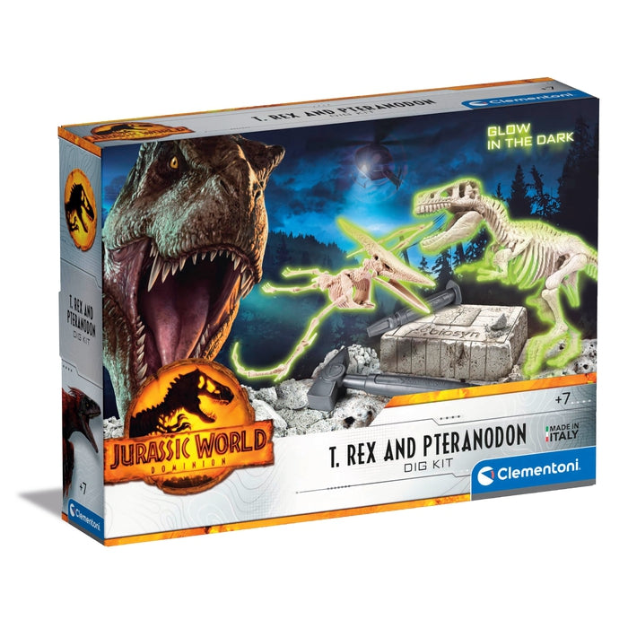 Clementoni - مجموعة حفر ديناصورات T-Rex وPteranodon من جوراسيك وورلد | 7 سنوات فما فوق Clementoni - مجموعة حفر ديناصورات T-Rex وPteranodon من جوراسيك وورلد | 7 سنوات فما فوق
