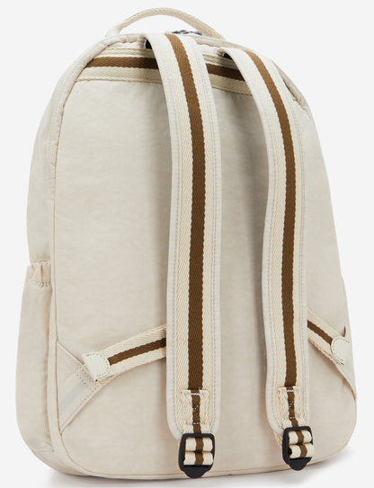 Kipling Seoul Lap backpack with laptop protection, Soft Sand, large - side view