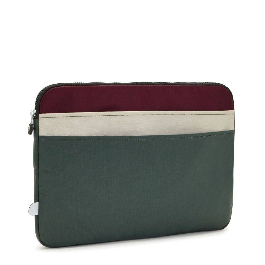 Kipling Laptop Sleeve 15-inch Grey Green Block - side view