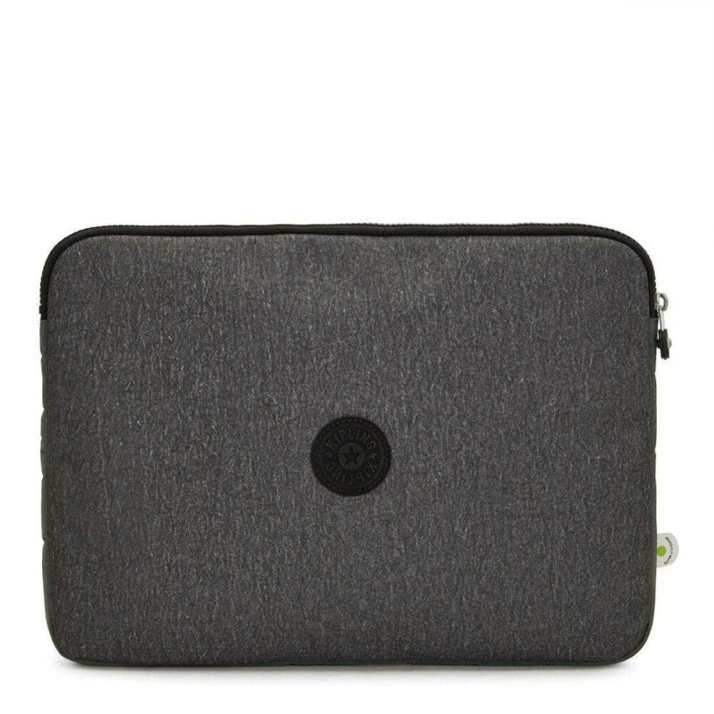 Kipling Laptop Sleeve 15-inch Grey Green Block colour-block padded sleeve