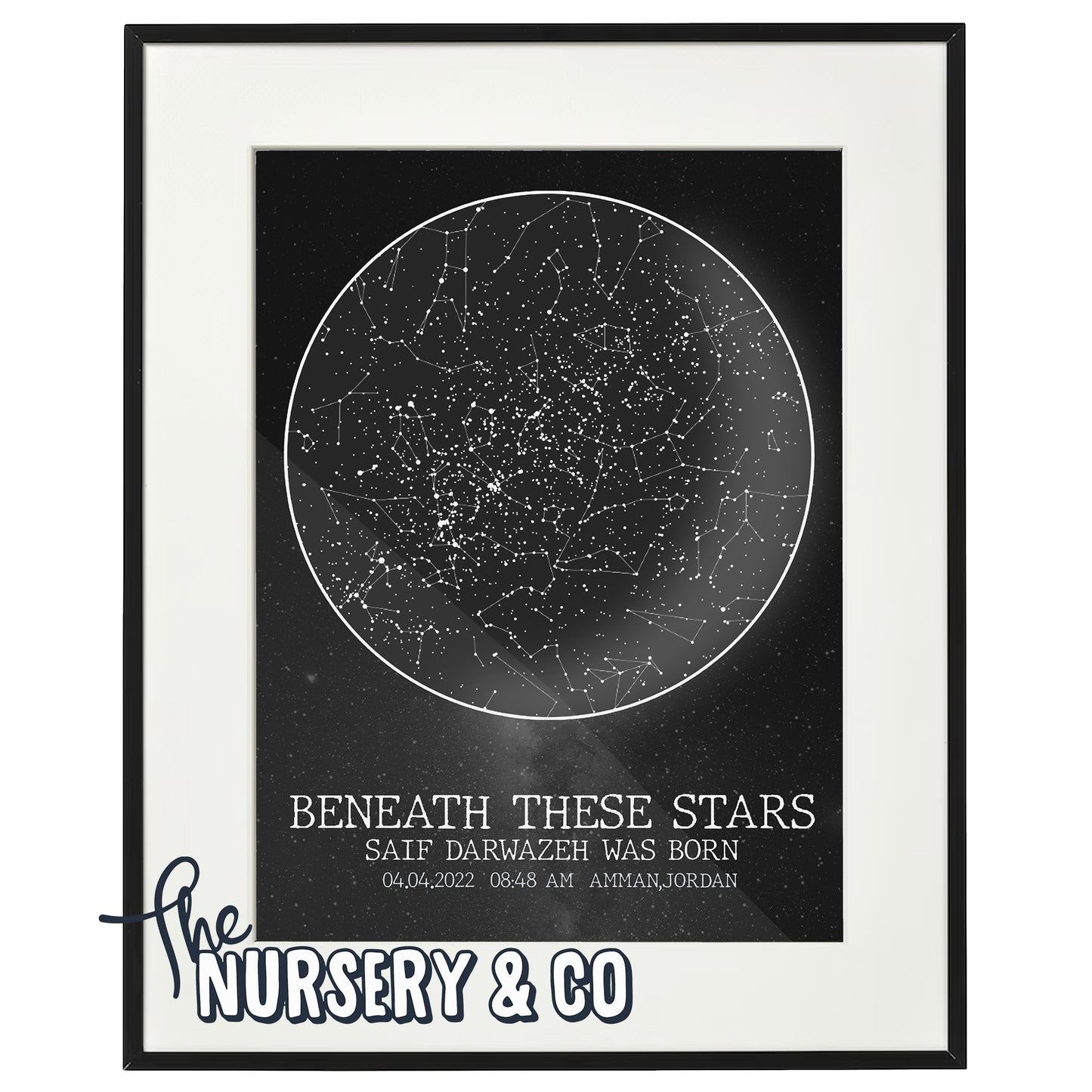 Customized Star Map Frame | Black