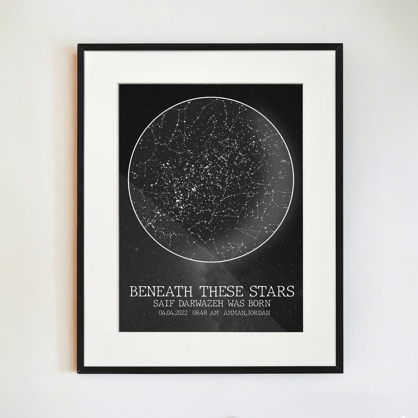 Customized Star Map Frame | Black
