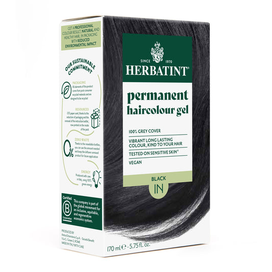 Herbatint 1N Black permanent haircolour gel 170ml pack — BambiniJO Jordan