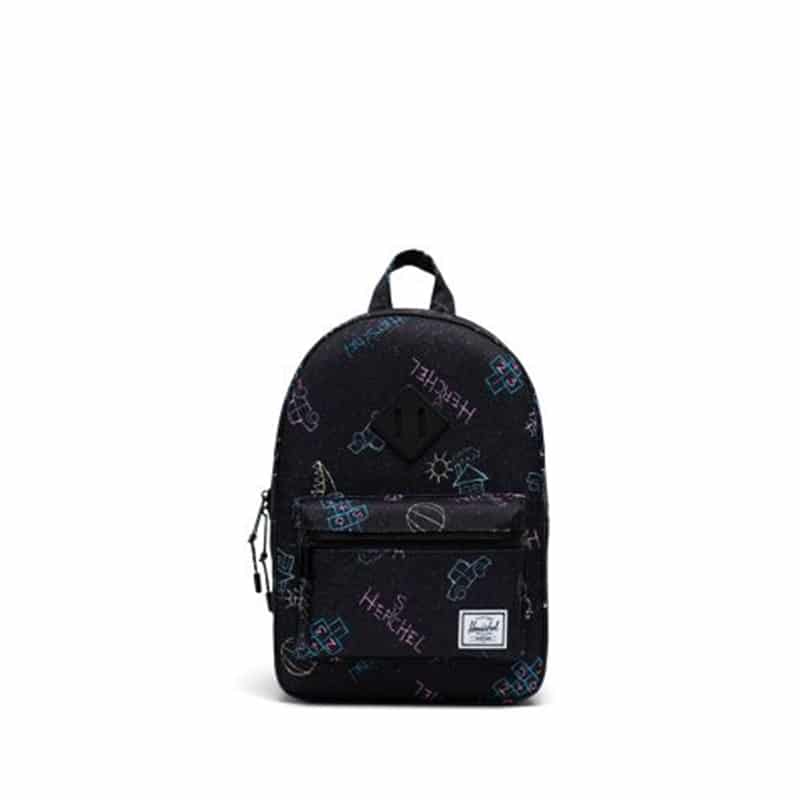 Herschel Heritage Kids Backpack in Asphalt Chalk, front view