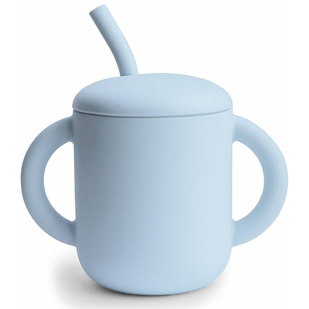 MUSHIE - Silicone Training Cup + Straw | Powder Blue MUSHIE - Silicone Training Cup + Straw | Powder Blue
