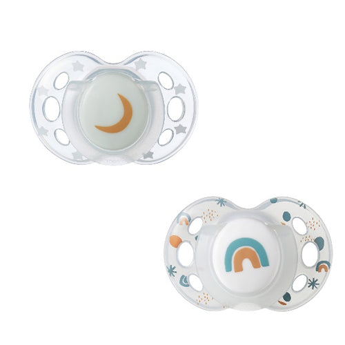Tommee Tippee Night Time Soother | 2 Soothers Grey 18 - 36 Months