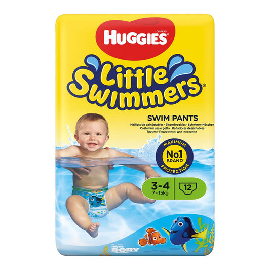 Huggies Little Swimmers | حجم (٣-٤) ٧-١٥ كيلو | ١٢ حفاضات سباحة
