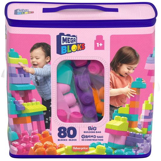 Mega Bloks - First Builders Building Bag | Pink | 80 Blocks