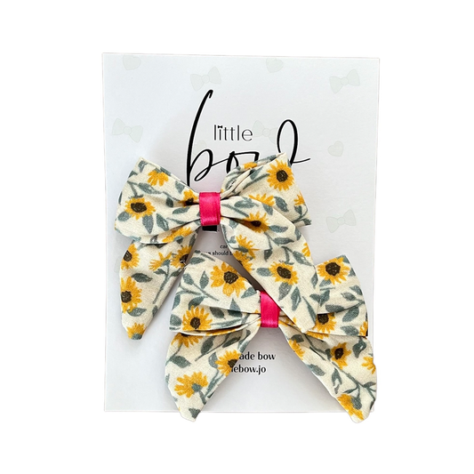 Little Bow - Sunflower Bow | 2 Medium Clips