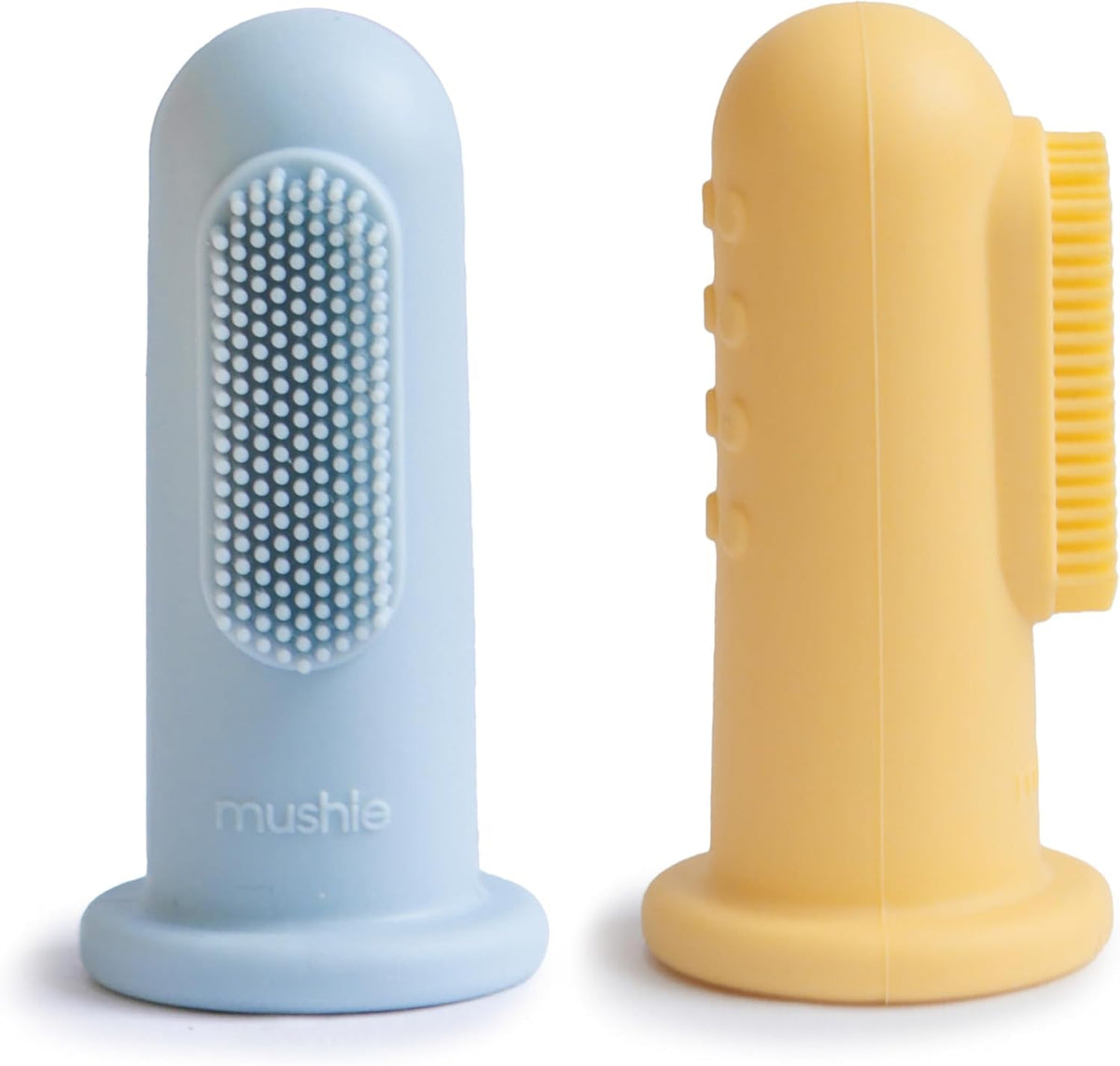 MUSHIE - Silicone Finger Toothbrush Set of 2 - Powder Blue/Pale Daffodil MUSHIE - Silicone Finger Toothbrush Set of 2 - Powder Blue/Pale Daffodil