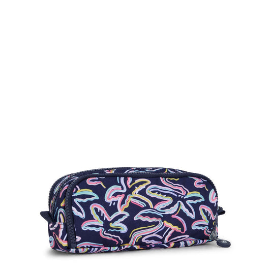 Kipling Gitroy Pencil Case Palm Fiesta Print Large - open view — BambiniJO Jordan