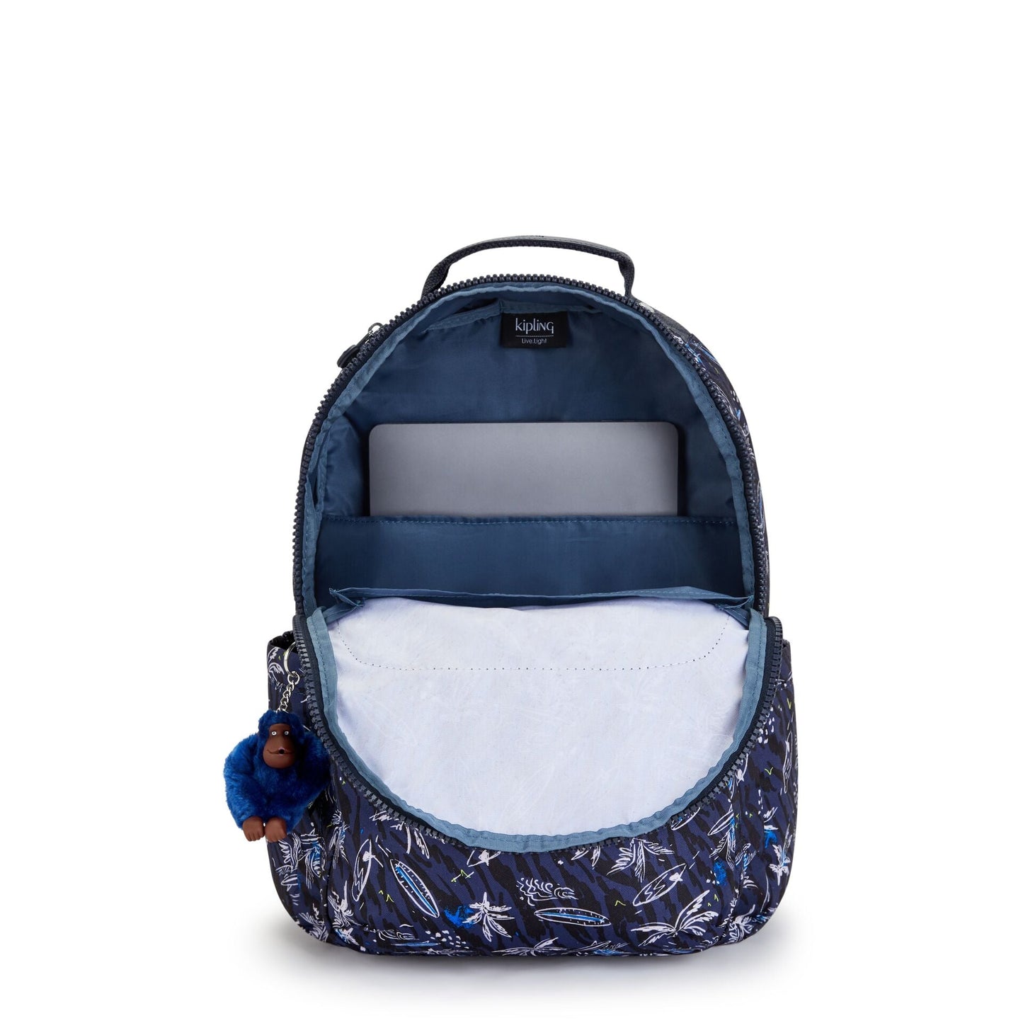 Kipling SEOUL Large Backpack Surf Sea Print - interior/detail view
