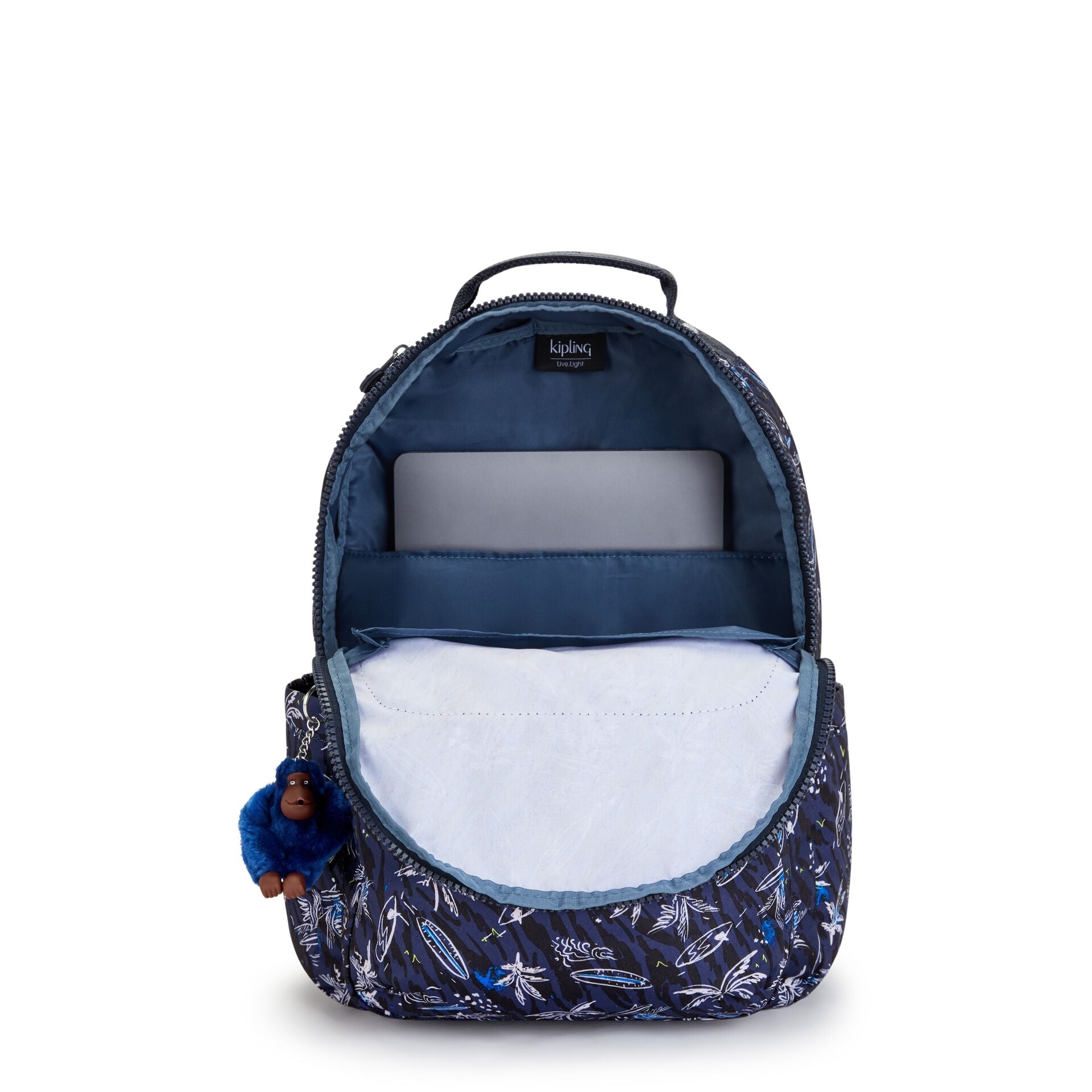 Kipling SEOUL Large Backpack Surf Sea Print - interior/detail view