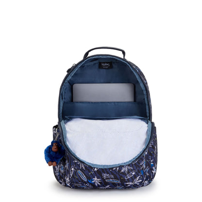 Kipling SEOUL Large Backpack Surf Sea Print - interior/detail view