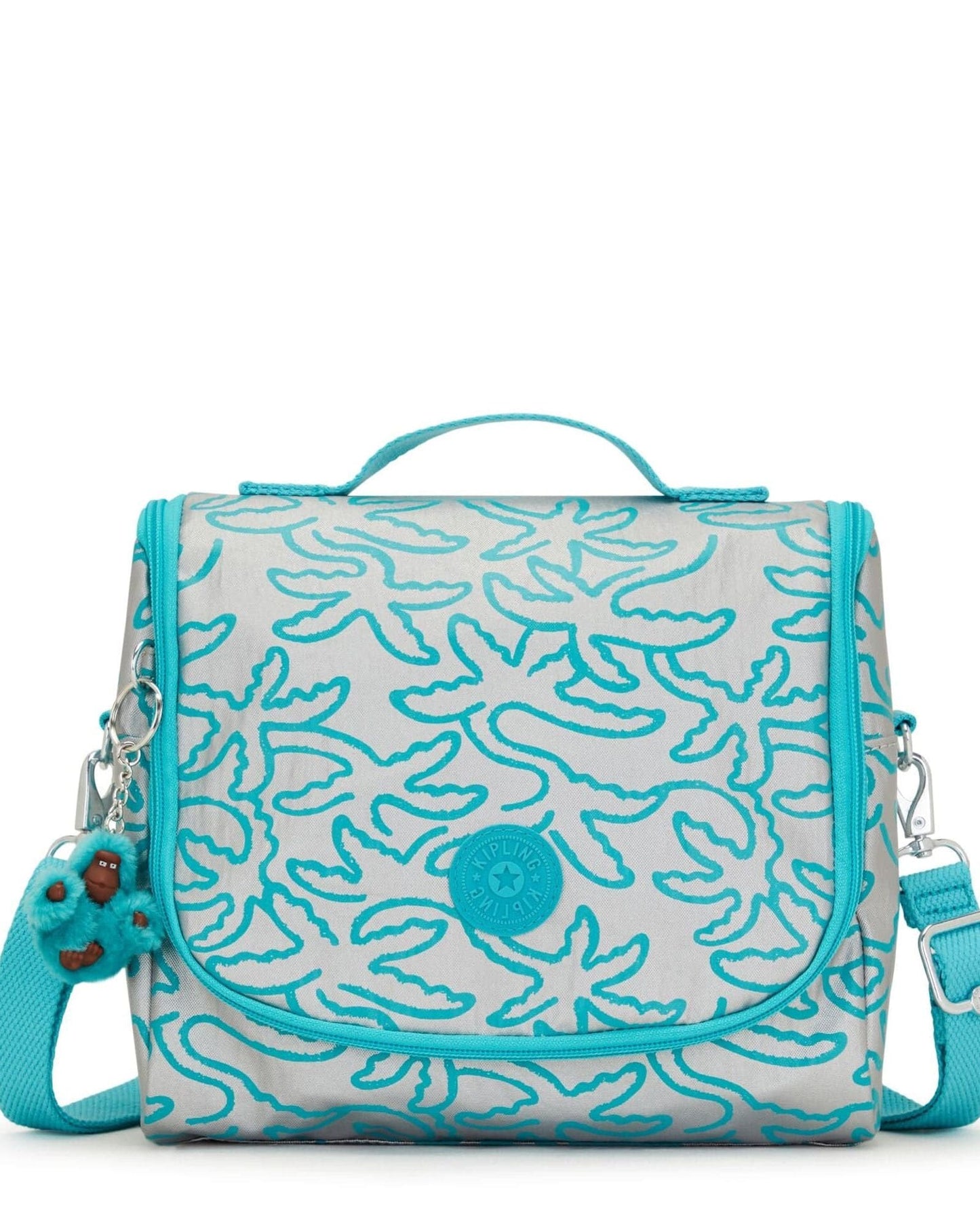 Kipling New Kichirou Insulated Lunch Bag with Trolley Sleeve, Metallic Palm, Large