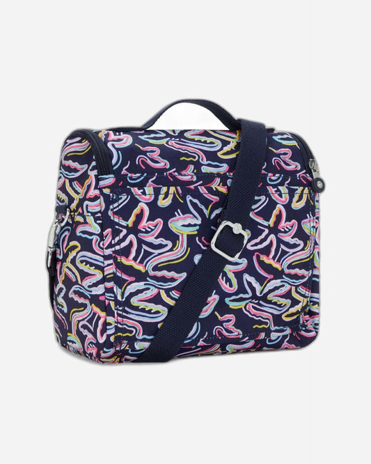 Kipling New Kichirou Insulated Lunch Bag Palm Fiesta Print Large - side view — BambiniJO Jordan