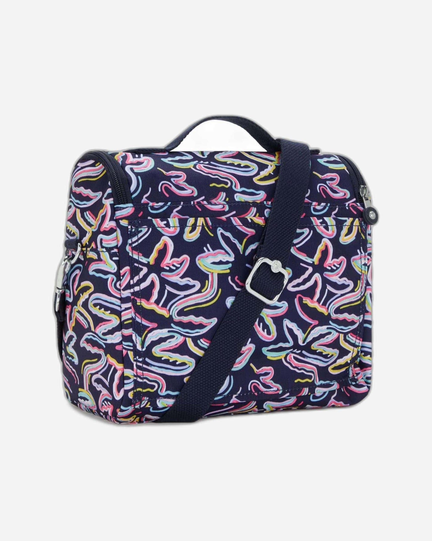 Kipling New Kichirou Insulated Lunch Bag Palm Fiesta Print Large - side view