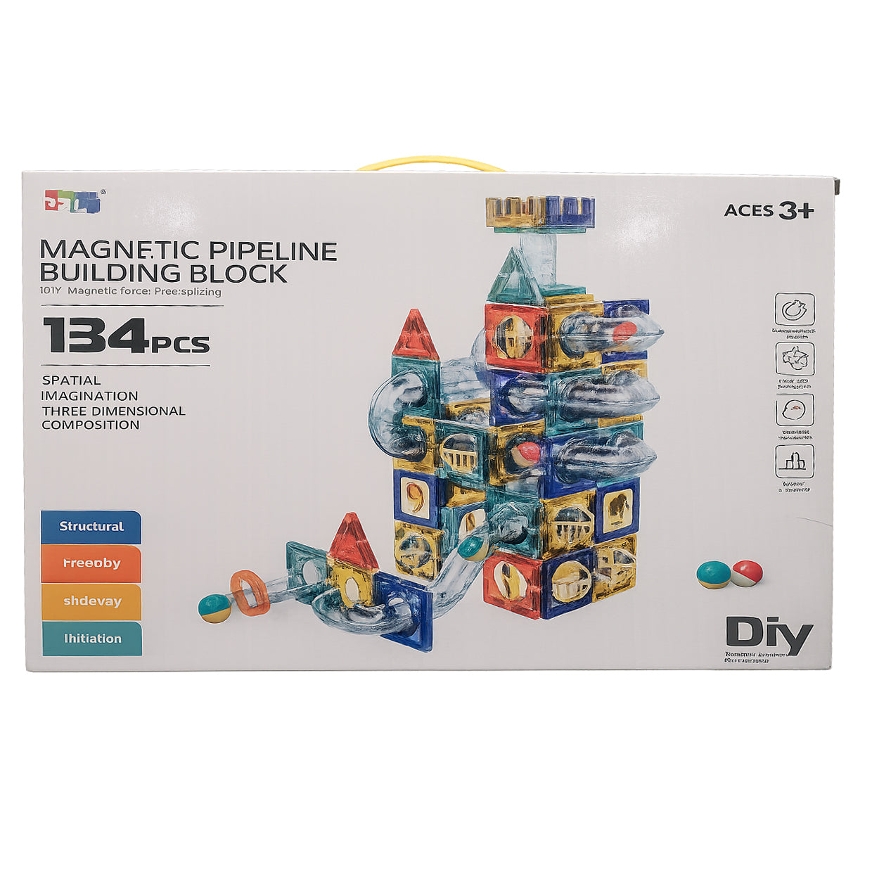 PLZ - Marble Run Magnetic Tiles | 134pcs