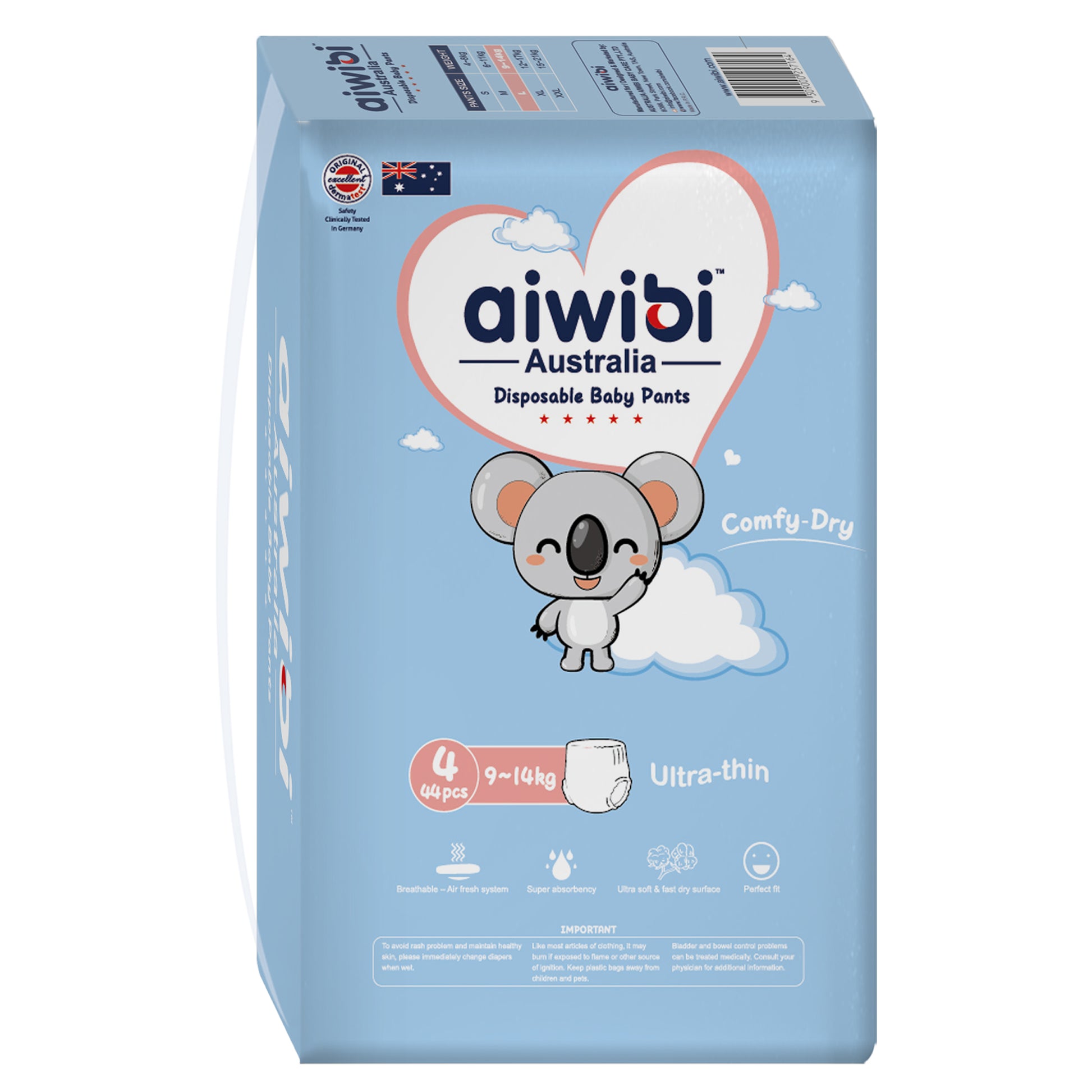 Aiwibi Pants Diapers Size 4 | L (9-14 kg) | 44 Count Aiwibi Pants Diapers Size 4 | L (9-14 kg) | 44 Count