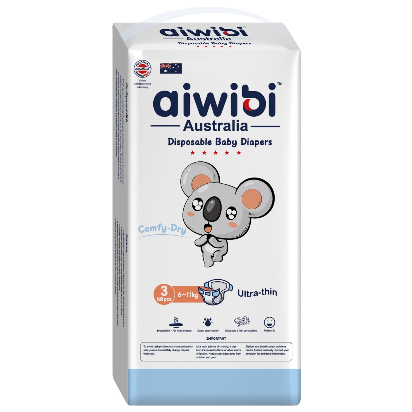 Aiwibi Diapers Size 3 | M (6-11 kg) | 48 Count