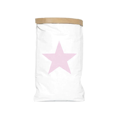 Play and Store - Paper Storage Bag Pink Star – Large