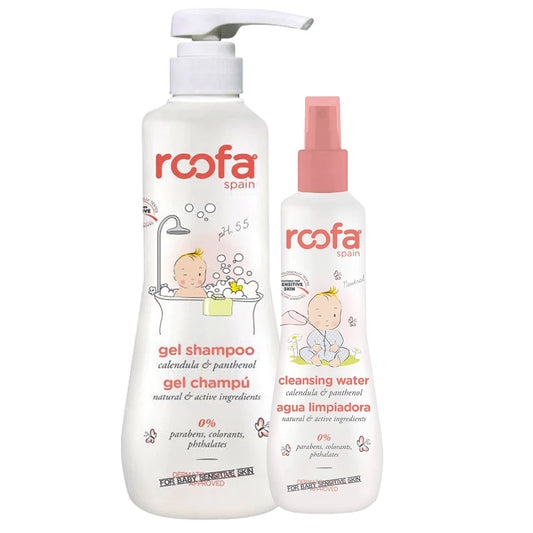 Roofa - Cleansing Gel Shampoo | Hair & Body | Sensitive Skin | 500ml + Cleaning Water 200ml FREE