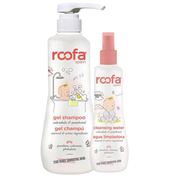 Roofa - Cleansing Gel Shampoo | Hair & Body | Sensitive Skin | 500ml + Cleaning Water 200ml FREE