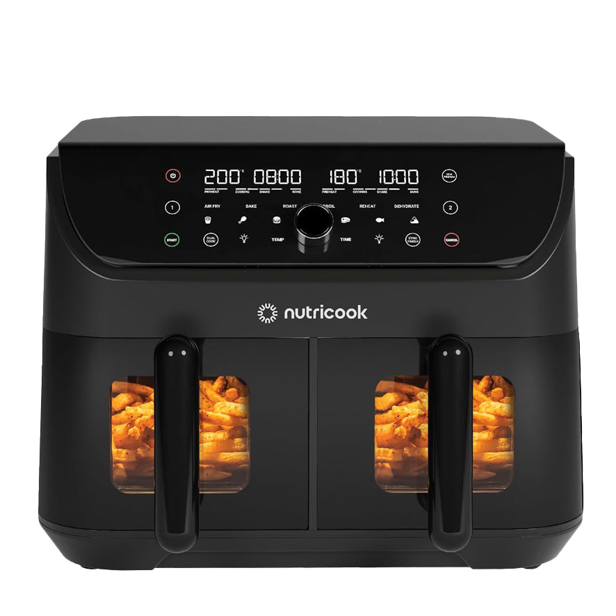 Nutricook - Dual-Basket Vision Air Fryer Black | 8.5L | 2400 Watt Nutricook - Dual-Basket Vision Air Fryer Black | 8.5L | 2400 Watt