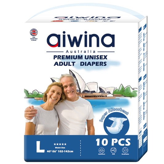 Aiwina Premium Unisex Adult Diapers L | 10 Count