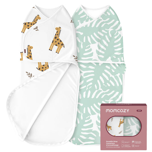 Momcozy - Swaddle Wraps | 0-3M | 2-Pack | Bravery Green